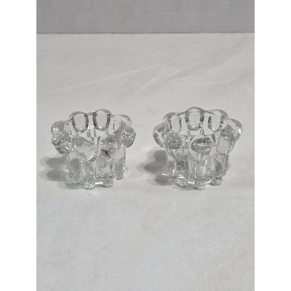 Two Crystal Flower Candle Holders KIG Indonesia 2